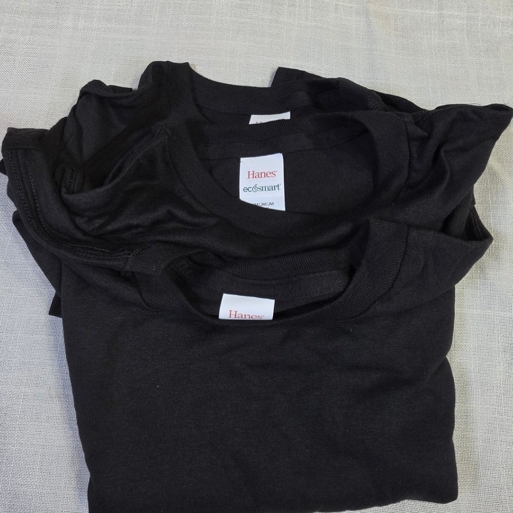 Hanes EcoSmart Youth Medium & Athletic Works Small Black T-Shirt Bundle New